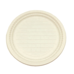 Biodegradable take away round 7 inch fancy disposable corn starch bagasse round plates