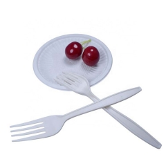 Hot sell 8 Inch biodegradable cornstarch compostable tableware chicken cpla plastic fork