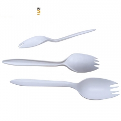 spork พลาสติกแบบใช้แล้วทิ้งที่ย่อยสลายได้ทางชีวภาพที่ย่อยสลายได้ทางชีวภาพ