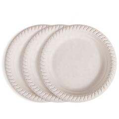 Disposable Biodegradable Cornstarch Tableware 9 inch Round Plate