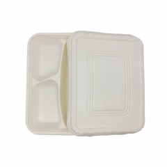 scatola a tre scomparti scatola amido di mais biodegradabile wcon coperchio per bambini