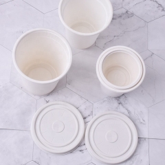 Tasse de café d'amidon de maïs biodégradable compostable de sécurité alimentaire papier jetable biodégradable avec couvercle