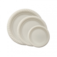 wholesale picnic supplies biodegradable cornstarch waterproof salad plate