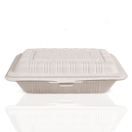 Caja de envase de comida de concha de maicena biodegradable desechable para llevar