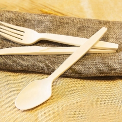 Cuchara biodegradable desechable de 8 pulgadas tenedor cuchillo fécula de maíz cubiertos