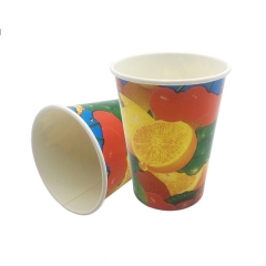 Vasos de papel desechables de jugo de precio barato con tapas para bebidas frías