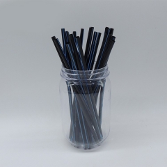 PLA Black Straw Paper Wrapped Custom Package PLA Straw