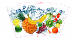Novo design de copos de papel de suco de 12 onças para bebidas geladas