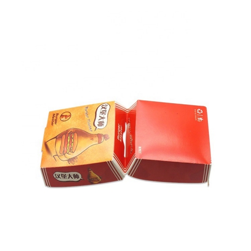 Caja de hamburguesa con logotipo personalizado Caja de papel para llevar