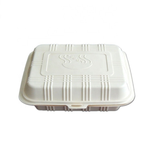 Emportez la boîte à lunch biodégradable à compartiments jetables de fécule de maïs à 3 compartiments