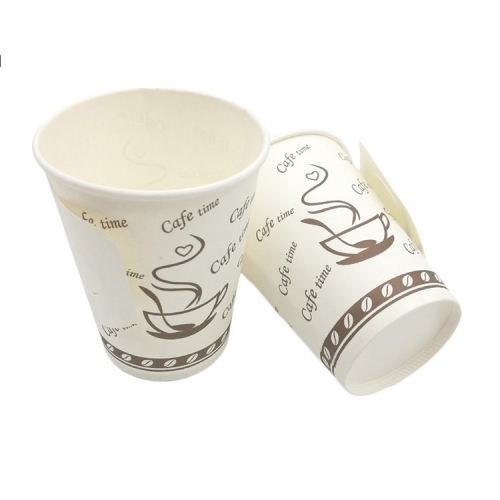 9oz अनुकूलित मुद्रित डिस्पोजेबल हैंडल पेपर कॉफी कप