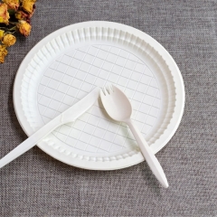 Biodegradable take away round 7 inch fancy disposable corn starch bagasse round plates