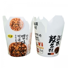 Caixa de embalagem descartável de papel para comida de macarrão chinês para levar