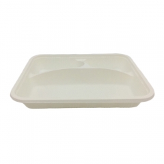 three-divided compartment box biodegradable cornstarch box with lid for children