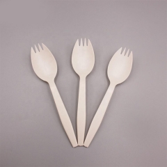 Commerce de gros de la fécule de maïs biodégradable de couleur naturelle jetable Spork