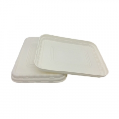 dreigeteilte Fächerbox biologisch abbaubare Maisstärkebox mmit Deckel für Kinder