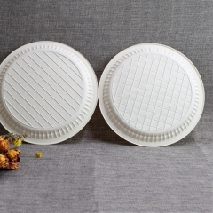 Bioplastic Compostable Round 6 Inch Cornstarch Plates with Lattice