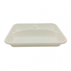 3 compartment take away biodegradable cornstarch food container with lid