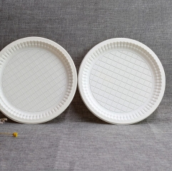 Bioplastic Compostable Round 6 Inch Cornstarch Plates with Lattice