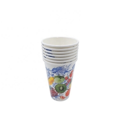 Tasse de papier de jus imprimant la tasse de boisson froide 12oz avec couvercle