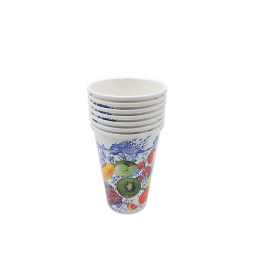 Juice Paper Cup Custom Printing 12oz Cold Drink Cup With Lid