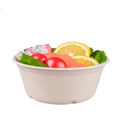 Unbleached Biodegradable Round Sugarcane Bagasse Soup Bowl