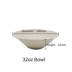 Hot sale Eco friendly 32 oz disposable round sugarcane salad bowl