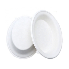 Wholesale oval bagasse disposable bowls biodegradable soup bowl