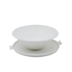 échantillon disponible bol de bagasse biodégradable de haute qualité de 32 oz avec couvercle