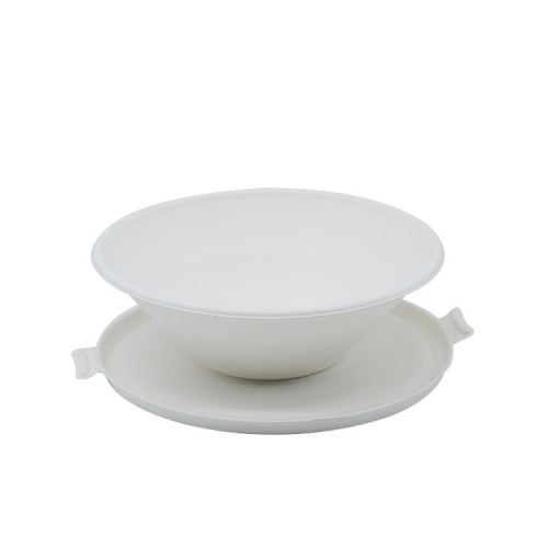 sample available high quality 32 oz biodegradable bagasse bowl with lid