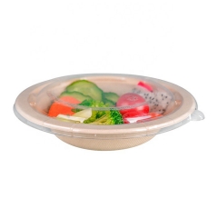 Bol à soupe biodégradable à la canne à sucre de différentes tailles 32OZ avec couvercle transparent