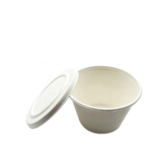 Bols jetables compostables de canne à sucre de bagasse biodégradable avec le couvercle