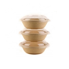 Biodegradable Bagasse 24OZ Clear Lid Compostable Bowl for Soup