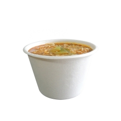 500ml 100% bol de soupe jetable biodégradable à la canne à sucre avec couvercle