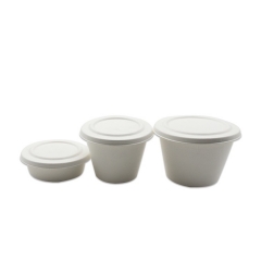 750ml biologisch abbaubare Zuckerrohr-Bagasse-Suppenschüssel mit Deckel