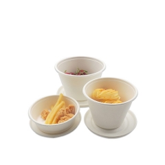 750ml Biodegradable Sugarcane Bagasse Soup Bowl with Lid