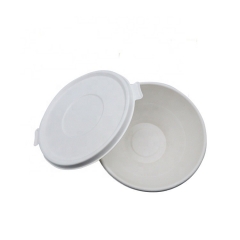 Bagasse biodegradable disposable bowl bagasse pulp salad sugarcane bowls with lid