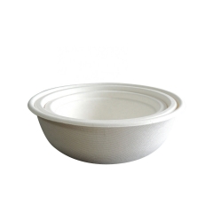 Bol de bagasse compostable en tasse à soupe bio 750 ml 24 oz avec couvercle en bagasse pour ramen