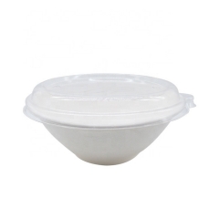 Bagasse biodegradable disposable bowl bagasse pulp salad sugarcane bowls with lid