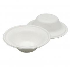 Bagasse jetable naturelle de qualité robuste biodégradable 100% bols en papier de canne à sucre 8oz compostables