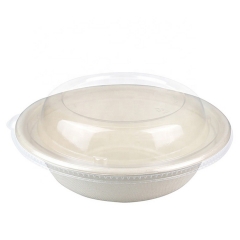 Biodegradable Sugarcane Bagasse Compostable Salad Noodle 32oz Disposable Bowl with Lid