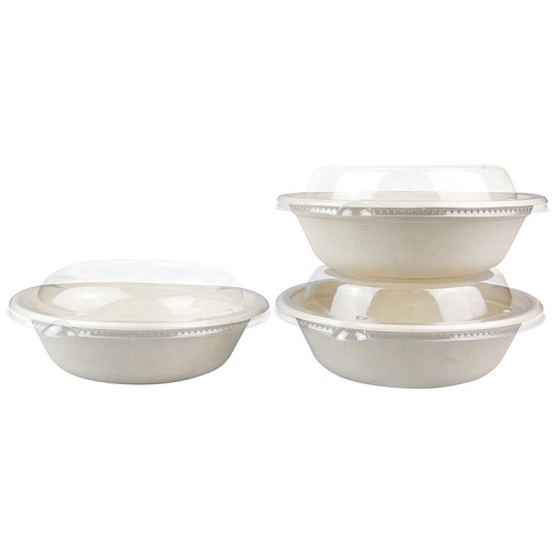 Biodegradable Bagasse 24OZ Clear Lid Compostable Bowl for Soup