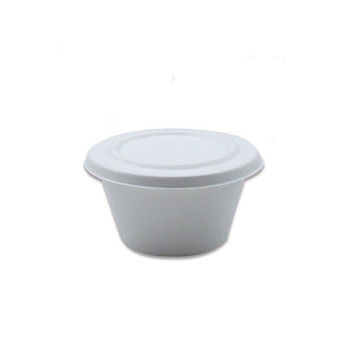 350ml Biodegradable Sugarcane Disposable Bagasse soup Bowl with lid
