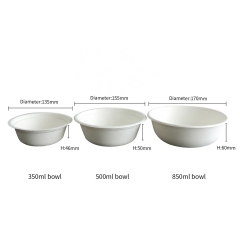 500ML Food Container Disposable Biodegradable Round Bagasse Bowl
