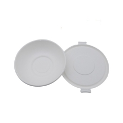 Bagasse biodegradable disposable bowl bagasse pulp salad sugarcane bowls with lid