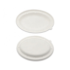Disposable Compostable Oval Bowl With Lid Bowls Takeaway