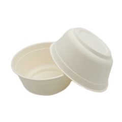 Cuenco biodegradable del cuenco compostal disponible de 8/12/16 / 24oz blanco para la comida