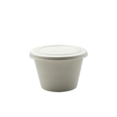 Bol de bagasse jetable de canne à sucre biodégradable 500 ml avec couvercle