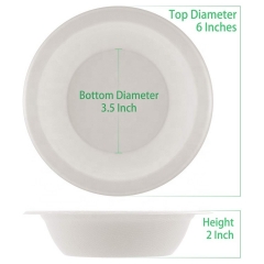 12OZ runde Bagasse biologisch abbaubare haltbare Zuckerrohr-Bagasse-Suppe Weihnachtsschale