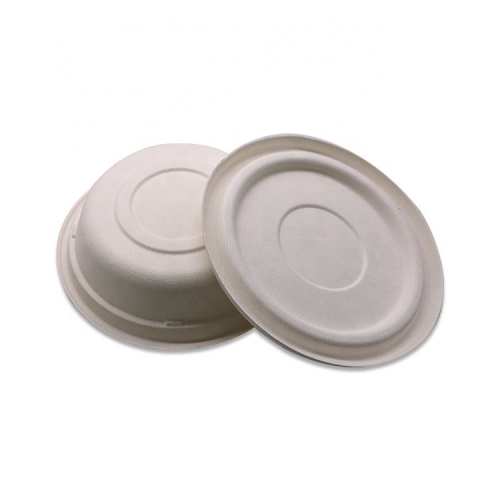 Bol de bagasse de canne à sucre jetable 100 % compostable de 16 oz avec couvercle